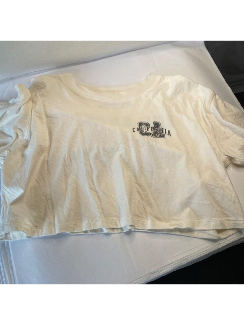 Cream crop top